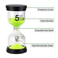 Sand Timer Colorful Hourglass Sandglass Timer 1 Min/3 Mins/5 Mins/10 Mins/15 Mins/30 Mins Sand Clock Timer For Games Classroom Home Office(Pack Of 6)