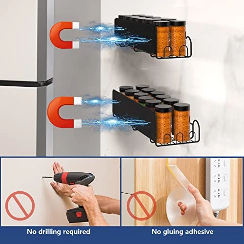 YGMMGY Magnetic Spice Rack Organizer, Spice Organizer Magnetic Shelf, Magnetic Spice Rack For Refrigerator 5 YGMMGY Magnetic Spice Rack Organizer, Spice Organizer Magnetic Shelf, Magnetic Spice Rack For Refrigerator - Image 5