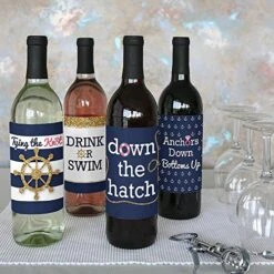 Big Dot Of Happiness Last Sail Before The Veil - Nautical Bridal Shower And Bachelorette Party Gift For Women - Wine Bottle Label Stickers - Set Of 4 -Peugeot Shop 51QyfpTsSCL