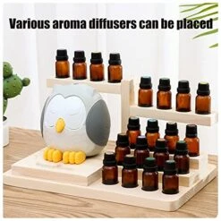 Wooden Essential Oil Bottle Storage Shelf, For 20 5-15ml Essential Oil Bottles, Nail Polish Display Rack, Cosmetics Storage Tray, Jewelry Storage Rack (Size : 20) -Peugeot Shop 51R0n3W72fL