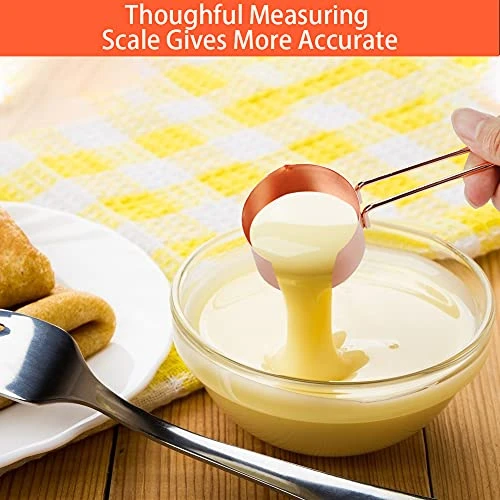 8 Pcs Measuring Cups And Spoons Set Intsun Stainless Steel Rose Gold Measuring Cups & Spoons With Engraved Marking Ruler For Measuring Dry & Liquid Ingredients Baking Cooking, Mixing & Food Processing 5 8 Pcs Measuring Cups And Spoons Set Intsun Stainless Steel Rose Gold Measuring Cups & Spoons With Engraved Marking Ruler For Measuring Dry & Liquid Ingredients Baking Cooking, Mixing & Food Processing - Image 5