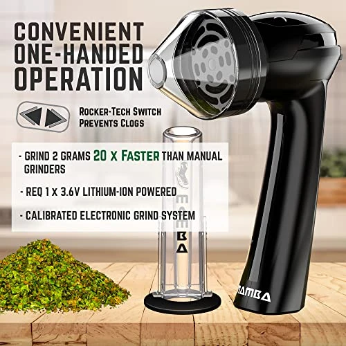 V2-55 Electric Herb Grinder, USB Rechargeable Automatic Grinder Fast Mill With Aluminum Alloy Head, Includes Herb And Spices Holding System (Black) 5 V2-55 Electric Herb Grinder, USB Rechargeable Automatic Grinder Fast Mill With Aluminum Alloy Head, Includes Herb And Spices Holding System (Black) - Image 5