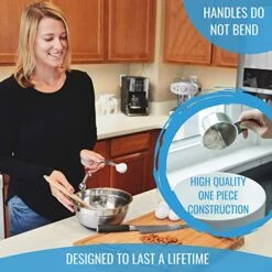 Stainless Steel Measuring Cups And Spoons Set Of 16-7 Cup & 7 Spoon + Conversion Chart & Leveler - Kitchen Measuring Spoons And Cups - Dry Measure Cups Stainless Steel & Baking Metal Measuring Cups -Peugeot Shop 51RQTmUVrUL