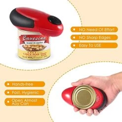 Lectric Can Opener, Open Cans With One Touch Smooth Edge Automatic Kitchen Gadget For Seniors With Arthritis, Food-Safe And Battery Operated Handheld Can Opener Electric Fits All Can Sizes -Peugeot Shop 51RQhvBAvsL