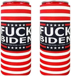 Trump 2024 Take America Back 2pcs Slim Can Cooler,Neoprene Beer Cooler Beer Holders Perfect For 12oz Slim Cans Like Red Bull, White Claw, Slim Beer And Spiked Seltzer Water (Red 2) -Peugeot Shop 51RSr d5vIL. AC