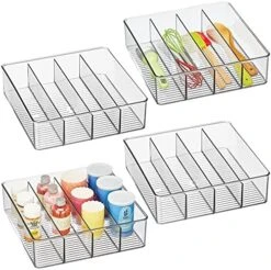 MDesign Plastic Food Storage Organizer Bin Box Container - 4 Compartment Holder For Packets, Pouches, Ideal For Kitchen, Pantry, Fridge, Countertop Organization - 4 Pack - Clear 16 MDesign Plastic Food Storage Organizer Bin Box Container - 4 Compartment Holder For Packets, Pouches, Ideal For Kitchen, Pantry, Fridge, Countertop Organization - 4 Pack - Clear -Peugeot Shop 51RSwPDdGUL. AC