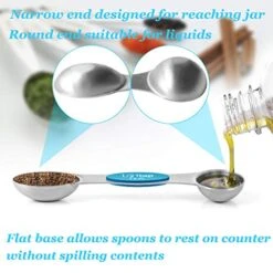 Magnetic Measuring Spoons Set Of 8 Stainless Steel Double Sided Teaspoon/Tablespoon For Dry Liquid Ingredients Fits In Spice Jars, Colorful Nesting Measuring Set+Leveler Kit For Cooking Baking -Peugeot Shop 51RTbe5pV0L
