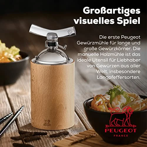 Peugeot Isen Long Pepper And Large Peppercorn Mill, 6.25 Inch, Natural 3 Peugeot Isen Long Pepper And Large Peppercorn Mill, 6.25 Inch, Natural - Image 3