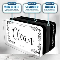 Dishwasher Magnet Clean Dirty Sign That Will Never Fall - Magnetic Dirty/Clean Indicator | Thicker & Stronger (Upgraded Magnets) | Doesn’t Peel | 4.5 * 2.5 Inches - Modern Decorative -Peugeot Shop 51RhTF9kHAL