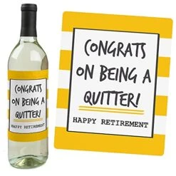 Retirement Party - Gifts For Women And Men - Wine Bottle Label Stickers - Set Of 4 -Peugeot Shop 51RmiyamJXL