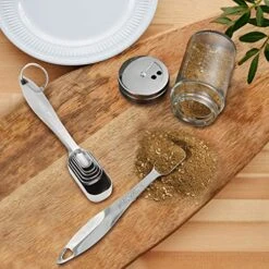 N/A Measuring Spoons Set Of 6 Pieces, Stainless Steel Mental Stackable Tablespoon For Cooking & Baking,Long Handle Design For Spice Jars,Ideal For Dry And Liquid Ingredients -Peugeot Shop 51RqGE8VxPL