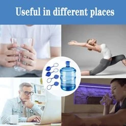 5 Gallon Water Jug Cap, 8PCS Silicone Leak And Spill Resistant Replacement Caps Plug, 5 Gallon Jug Lid For 55mm Water Bottles Plug, Reusable Caps No Spill Top Lid Cover Plug With Ring -Peugeot Shop 51RrFirWnUL