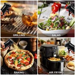 210ml Glasses Oil Sprayer - 2pcs Olive Oil Sprayer With Brush 7 OZ Oil Sprayer For Cooking Mist Oil Spray Bottle For Kitchen Air Fryer, Salad, Baking, Grilling, Frying, Black -Peugeot Shop 51RtAiXjzlL