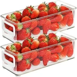 2 Pack Stackable Plastic Storage Organizer Container Bin, Stackable Storage Bins With Handler For Refrigerator, Pantry (10" X 6" X 5") 11 2 Pack Stackable Plastic Storage Organizer Container Bin, Stackable Storage Bins With Handler For Refrigerator, Pantry (10" X 6" X 5") -Peugeot Shop 51Ru6gjxLKL. AC