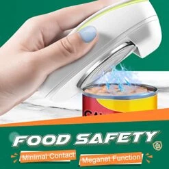 Electric Can Opener, One Touch Hand Free Can Openers, No Sharp Edge, Food-Safe, Automatic Handheld Can Openers For Kitchen Arthritis And Seniors, Kitchen Gadget & Gift For Almost Size Can -Peugeot Shop 51Rz60sjR8L
