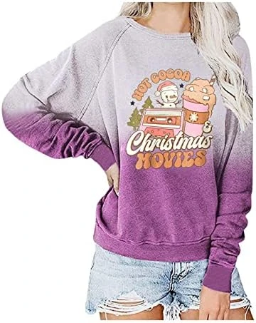 Pullover Sweatshirts For Women Fall Long Sleeve Crew Neck Christmas Print Plus Size Sweatshirts Pullover Top Fall 8 Pullover Sweatshirts For Women Fall Long Sleeve Crew Neck Christmas Print Plus Size Sweatshirts Pullover Top Fall - Image 8