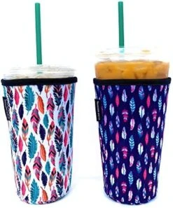 Axendale And Co Reusable Neoprene Insulator Sleeves For Large Sized Iced Coffee And Cold Drink Cups (2 PK Large 32oz, Black Smooth) -Peugeot Shop 51S2imlZAkL. AC