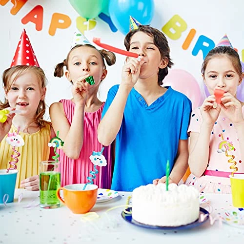 Ainbow Birthday Party Supplies Drinking Plastic Straws 24 For Kids Girls Boys Rainbow Cloud Party Favors Decorations With 2 Cleaning Brushes - Set Of 26 (8 Styles) 4 Ainbow Birthday Party Supplies Drinking Plastic Straws 24 For Kids Girls Boys Rainbow Cloud Party Favors Decorations With 2 Cleaning Brushes - Set Of 26 (8 Styles) - Image 4