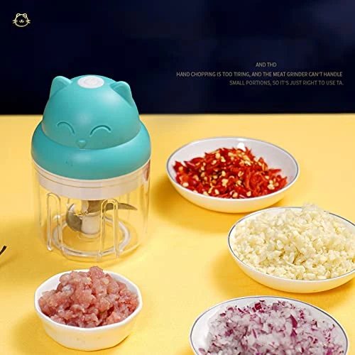 Electric Herb Grinder, Portable USB Charge Spice Grinder For Grinding Garlic Onion Nut Dry Fresh Herbs, Waterproof, High-efficiency (Blue) 2 Electric Herb Grinder, Portable USB Charge Spice Grinder For Grinding Garlic Onion Nut Dry Fresh Herbs, Waterproof, High-efficiency (Blue) - Image 2