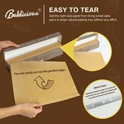 Nbleached Parchment Paper Roll For Baking, 13 In X 164 Ft, 177 Sq.Ft, Baklicious Non-stick Baking Parchment Paper For Baking, Cookies, Bread, Oven, Air Fryer, Steamer, Baking Paper -Peugeot Shop 51SMQgJc8wS