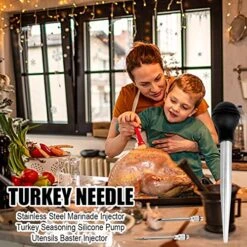 Yoki Peony Stainless Steel Turkey Baster Baster Syringe For Cooking, Meat Injector Syringe -Peugeot Shop 51SYikhDyyL