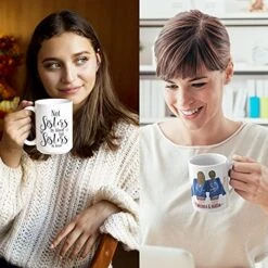 Custom Best Friend Coffee Mug For Women - Long Distance Friendship - Choose Hair - Skin Color Personalized Cup W Names For Besties, Bff, Good Friends Birthday - Moving Away, Galentines Day Gifts -Peugeot Shop 51SdXAZwinL