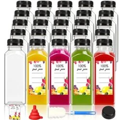 40pcs 12oz Empty Plastic Juice Bottles With Caps, Bulk Clear Beverage Containers For Juicing Drinking Milkshake Tea And Other Beverages