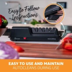 Electric Knife Sharpener For Kitchen Knives, Powerful Motor With Precision Guides And Professional Diamond Abrasives, Expert Automatic Angle Detection For Sharper Knives -Peugeot Shop 51Skdn3NkZL