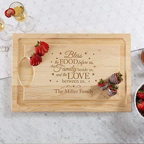Personalized Maple Wood Cutting Board - Custom Bless This Food - Family Name Engraved On 12" W X 17" L X 3/4" H North American Maple - Made In USA 2 Personalized Maple Wood Cutting Board - Custom Bless This Food - Family Name Engraved On 12" W X 17" L X 3/4" H North American Maple - Made In USA - Image 2