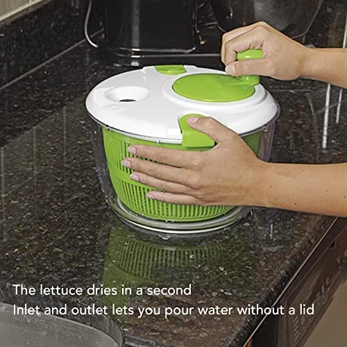 Salad Spinner Hand Cranking Multifunctional Vegetable Spinner Lettuce Greens Dryer Kitchen Tool Fast Dehydration Built In Draining System 2 Salad Spinner Hand Cranking Multifunctional Vegetable Spinner Lettuce Greens Dryer Kitchen Tool Fast Dehydration Built In Draining System - Image 2