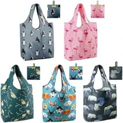 BeeGreen Rose Daisy Ginkgo Lotus Reusable Grocery Bags Foldable Bulk 12 Pack Wholesale, Flower Reusable Shopping Bags Extra Large 50LBS Heavy Duty, Machine Washable Reusable Bags For Groceries -Peugeot Shop 51Stg3YUCL. AC