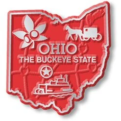Ohio Small State Magnet By Classic Magnets, 1.7" X 1.8", Collectible Souvenirs Made In The USA
