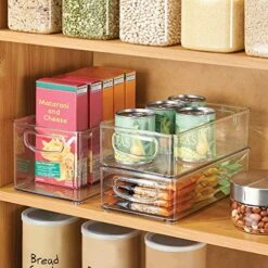 IDesign Plastic Storage Handles For Kitchen, Fridge, Freezer, Pantry, And Cabinet Organization, BPA-Free, Bin Set