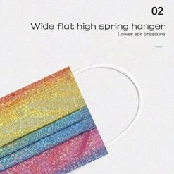 50 Packs Glitter Disposable Face_masks For Adult Women Paper Masks Bling Sparkly Patterned Cute Coloured Party Printed 3-layer Breathable Face Cover Spring Summer -Peugeot Shop 51T3spyp1EL