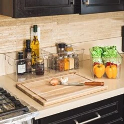 Clear Fridge Organizer Bins - Refrigerator Organizer Bins For Home Essentials, Food, Toiletries, Makeup, Cleaning Supplies, Laundry Room, Pantry And Kitchen Organization And Storage (4 Pack) -Peugeot Shop 51TG9KiHnGL