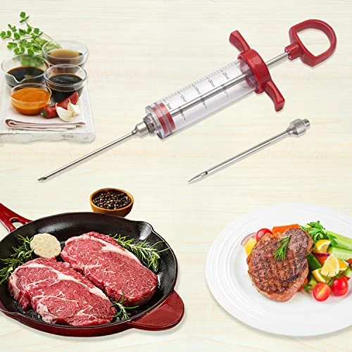 Ofargo Meat Injector Syringe, Meat Injectors For Smoking And BBQ With 2 Marinade Injector Needles; Injector Marinades For Meats, Turkey, Beef; 1-oz; User Manual Included 5 Ofargo Meat Injector Syringe, Meat Injectors For Smoking And BBQ With 2 Marinade Injector Needles; Injector Marinades For Meats, Turkey, Beef; 1-oz; User Manual Included - Image 5