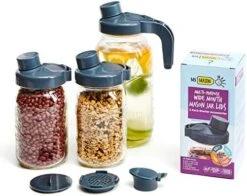 Fermentation Kit - 4 Wide Mouth Fermentation Lids And Mason Jar Pour Spout Caps, Mason Jar Pour Spout Lid. 1 Pour Handle- Pickling Kit, Flip Cap,Fits Pitcher Jars For Christmas Ferments And Drinks. -Peugeot Shop 51TLuQGYiwL. AC