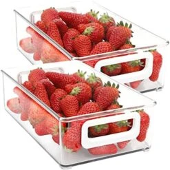 2 Pack Stackable Plastic Storage Organizer Container Bin, Stackable Storage Bins With Handler For Refrigerator, Pantry (10" X 6" X 5") 13 2 Pack Stackable Plastic Storage Organizer Container Bin, Stackable Storage Bins With Handler For Refrigerator, Pantry (10" X 6" X 5") -Peugeot Shop 51TNNs9ysoL. AC