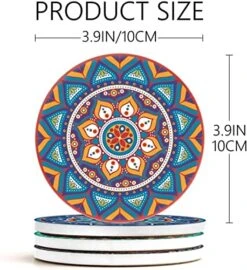 Absorbing Stone Mandala Ceramic Coasters For Drinks Cork Base With Holder, For Friends Funny Birthday Housewarming Apartment Kitchen Bar Decor, Suitable For Wooden Table, Coffee Table, Set Of 8 8 Absorbing Stone Mandala Ceramic Coasters For Drinks Cork Base With Holder, For Friends Funny Birthday Housewarming Apartment Kitchen Bar Decor, Suitable For Wooden Table, Coffee Table, Set Of 8 -Peugeot Shop 51TZBhT848L