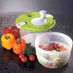 HEIMP Dryer Salad Spinner 5L With Removable Basket Strainer, Drain Water From Lettuce, Spinach And Salad Greens Faster Food Prep Kitchen Slicer -Peugeot Shop 51Tbd9hW93S