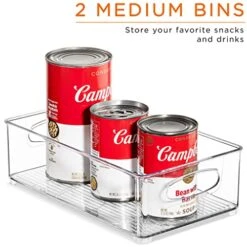 Storage Bins Clear Plastic Organizer Container Holders With Handles – Versatile For Kitchen, Refrigerator, Cleaning Supplies, Cabinet, Food Pantry, Bathroom Organization (Set Of 10, Clear) -Peugeot Shop 51TbtPcMdBL