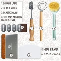 Banneton Bread Proofing Basket Set, Round 9" Banneton Basket Sourdough Bread Baking Supplies, Sourdough Proofing Basket For Bread Making Tools Supplies, Artisan Bread Kit, Gifts For Bakers 13 Banneton Bread Proofing Basket Set, Round 9" Banneton Basket Sourdough Bread Baking Supplies, Sourdough Proofing Basket For Bread Making Tools Supplies, Artisan Bread Kit, Gifts For Bakers -Peugeot Shop 51Td6OLxm8L