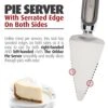 Pie Server, Essential Kitchen Tool, Serrated On Both Sides, Great For Right Or Left Handed Chef, Stainless Steel Flatware, Cake Cutter, Gray