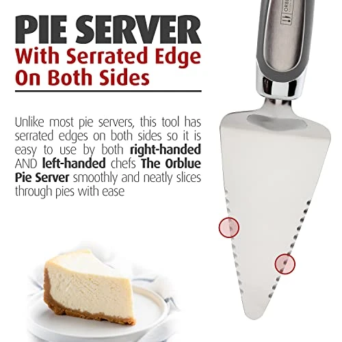 Pie Server, Essential Kitchen Tool, Serrated On Both Sides, Great For Right Or Left Handed Chef, Stainless Steel Flatware, Cake Cutter, Gray 1 Pie Server, Essential Kitchen Tool, Serrated On Both Sides, Great For Right Or Left Handed Chef, Stainless Steel Flatware, Cake Cutter, Gray