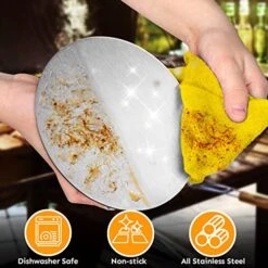 HULISEN Stainless Steel Burger Press, 6.2 Inch Round Burger Smasher, Professional Griddle Accessories Kit, Grill Press Perfect For Flat Top Griddle Grill Cooking -Peugeot Shop 51TnPNG4Z9L