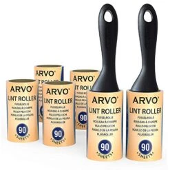 RVO Lint Roller, 2 Handles With 6 Rolls, 90 Sheets Per Roll, Removes Dust, Dirt, Dandruff, Pet Hair From Clothes, Furniture And Carpet.