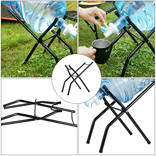 BESPORTBLE Metal Holder Water Jug Stand Cooler Foldable Cradle Stand Plastic Jug Rack Stand Holder Storage Shelf Drink Dispenser For Garage Kitchen Office Black Water Bottles Hydroflask 4 BESPORTBLE Metal Holder Water Jug Stand Cooler Foldable Cradle Stand Plastic Jug Rack Stand Holder Storage Shelf Drink Dispenser For Garage Kitchen Office Black Water Bottles Hydroflask - Image 4