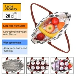 HOMESPON Fashionable Tote Reusable Insulated Lunch Bag Cooler Box With Pockets For Woman Man Work Shopping Or Travel (pineapple) 17 HOMESPON Fashionable Tote Reusable Insulated Lunch Bag Cooler Box With Pockets For Woman Man Work Shopping Or Travel (pineapple) -Peugeot Shop 51U2xgX5EQL