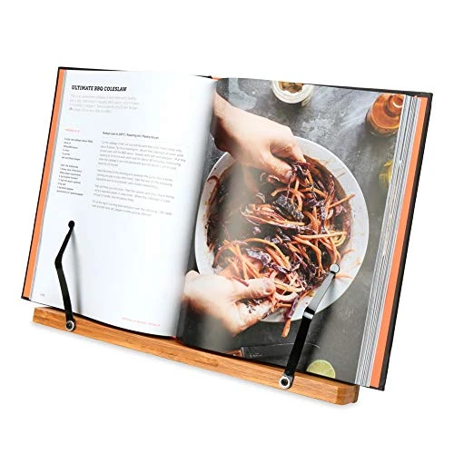 H&S Bamboo Recipe Book Holder - Foldable & Portable Cookbook Stand For Desk - Adjustable Holder For Reading In Bed Or Kitchen 3 H&S Bamboo Recipe Book Holder - Foldable & Portable Cookbook Stand For Desk - Adjustable Holder For Reading In Bed Or Kitchen - Image 3