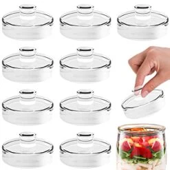 9 Pack Fermentation Glass Weights With Easy Grip Handles, Heavy Glass Fermenting Lids Kit For Wide Mouth Mason Jar Pickle Jar Fermenting Sauerkraut, Kimchi